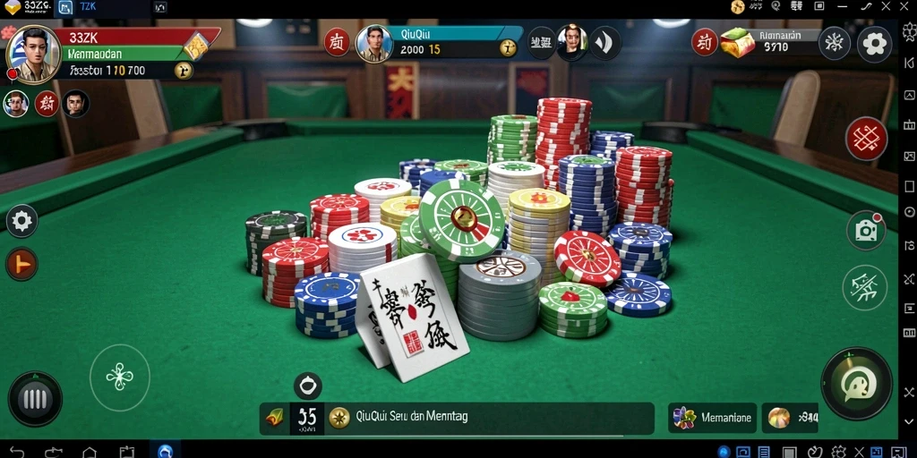 Tampilan gameplay menegangkan dari permainan QiuQiu 33ZK.