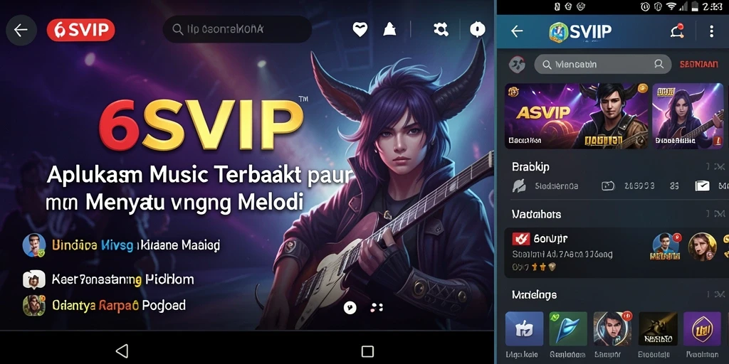 Screenshot menampilkan pengguna menikmati pengalaman musik di 6SVIP.