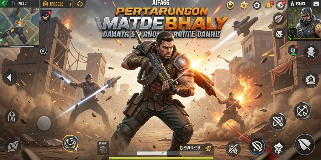 Gameplay mendebarkan AIFA66 dalam pertempuran Battle Royale.