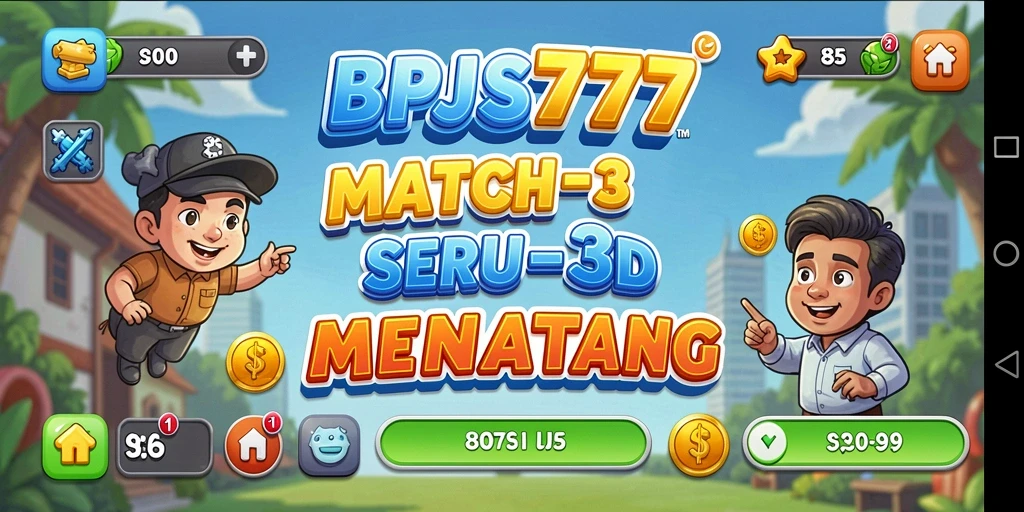Screenshot gameplay BPJS777 menampilkan tantangan seru Match-3.