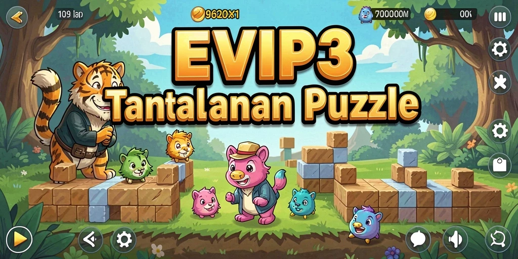 Tampilan gameplay EVIP3 dengan teka-teki menarik dan grafis menawan.