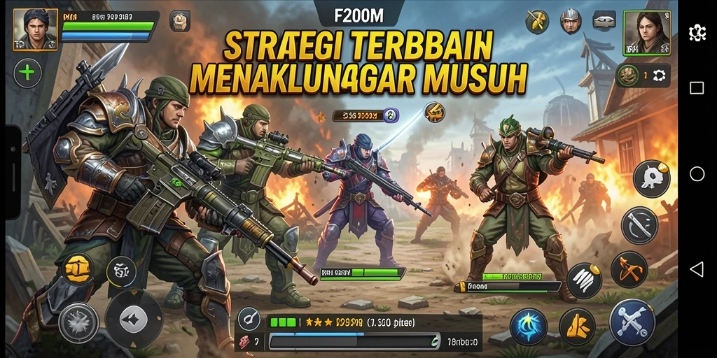 Tangkapan layar F200M menampilkan pertempuran strategis yang mendebarkan.