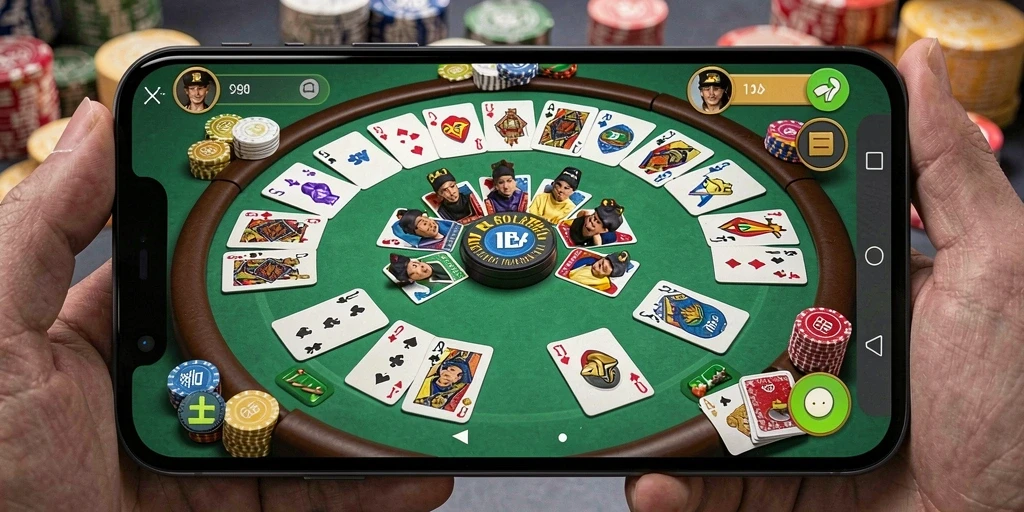 Screenshot gameplay ID098 menunjukkan keseruan bermain Gaple.