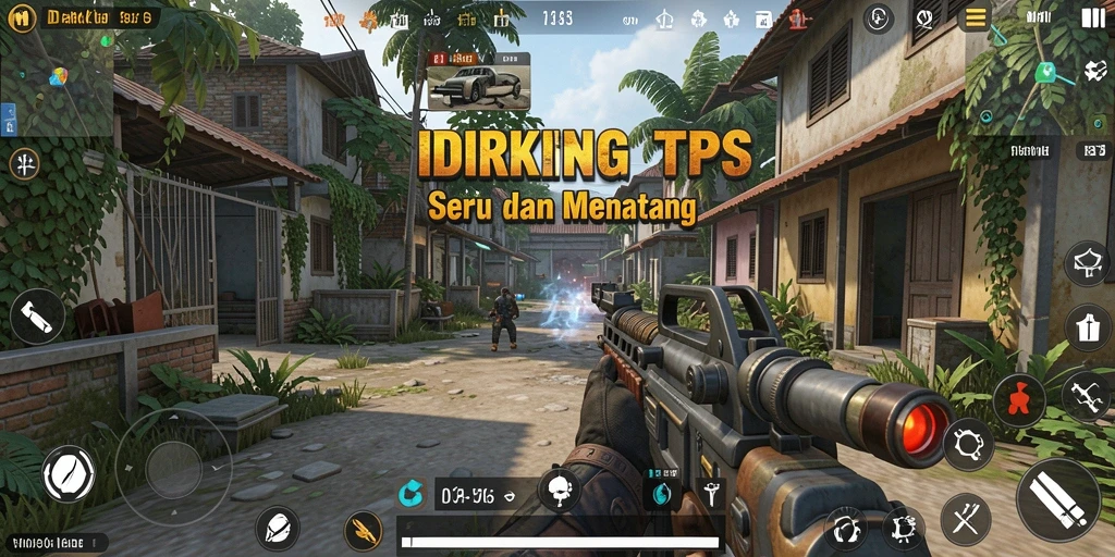 Tampilan gameplay mendebarkan dalam IDRKING dengan aksi tembak-menembak.