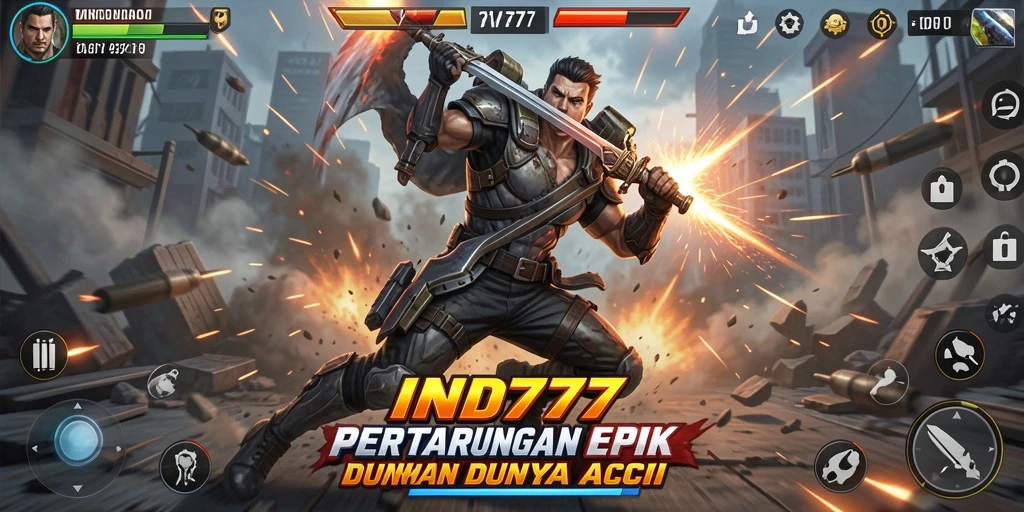 Screenshot gameplay IND777 menunjukkan pertarungan intens dan grafis yang menakjubkan.