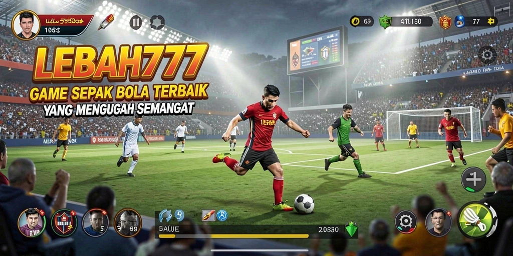Screenshot gameplay <strong>LEBAH777</strong> dengan aksi sepak bola yang seru.
