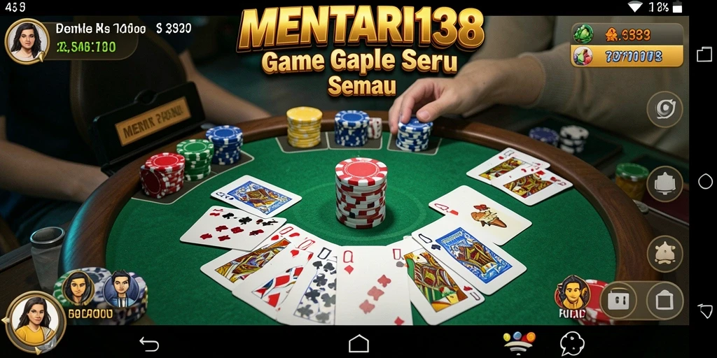 Tampilan gameplay MENTARI138 yang menawan dengan nuansa Gaple.