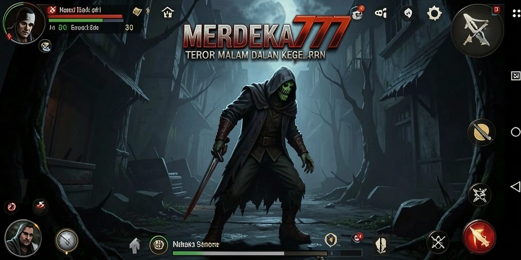 Tangkapan layar gameplay yang menunjukkan atmosfer Horror dalam MERDEKA777.