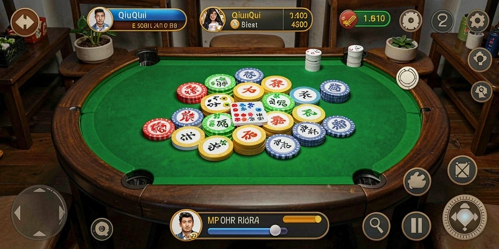 Screenshot MPO1221 menampilkan aksi seru permainan QiuQiu.