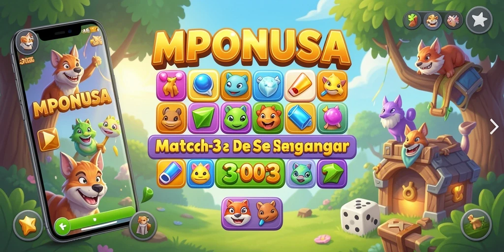 Tampilan screenshot gameplay MPONUSA yang menarik dan penuh warna.
