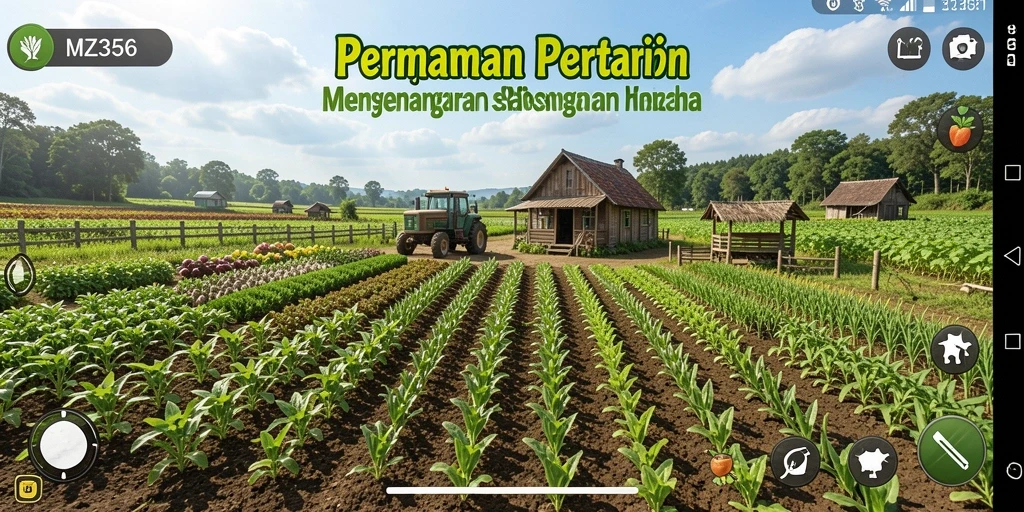Tampilan gameplay MZ356 yang seru dan interaktif dalam bertani.