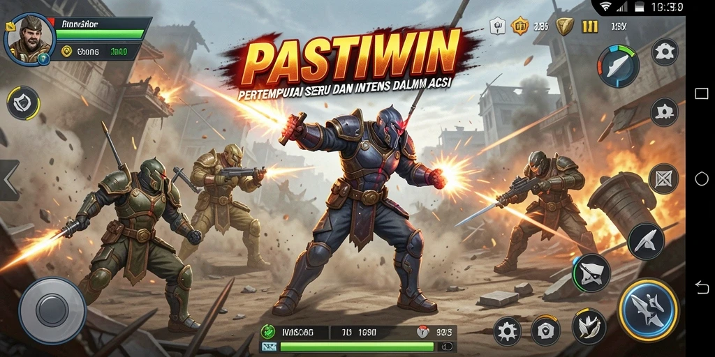 Tampilan gameplay intens dalam PASTIWIN dengan aksi yang memukau.