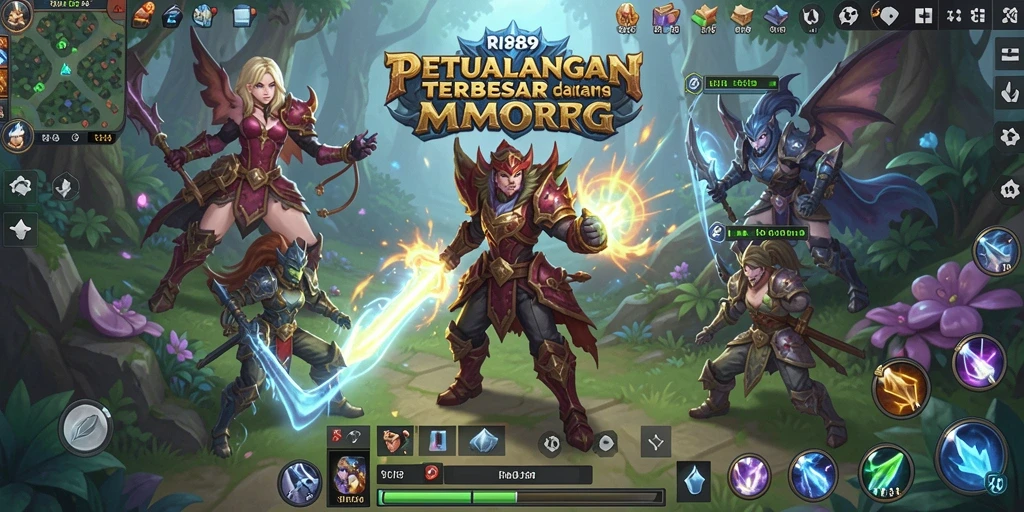 Screenshot gameplay RI889 menampilkan petualangan epik dalam MMORPG.