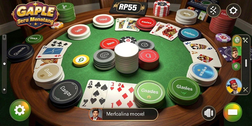 Tampilan gameplay Gaple yang seru dan interaktif di RP55.