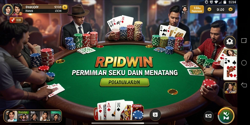 Tampilan gameplay poker yang seru dan menegangkan di RPIDWIN.