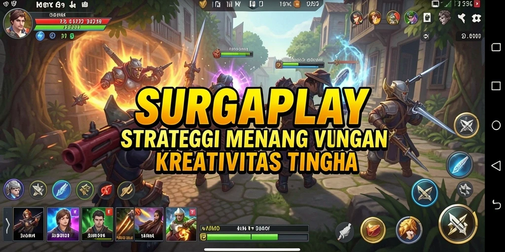 Tampilan gameplay strategis yang menegangkan dalam SURGAPLAY.