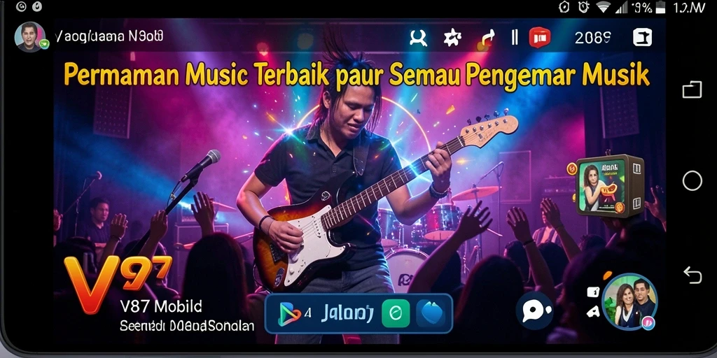 Tampilan menarik dari gameplay V87 yang penuh musik.