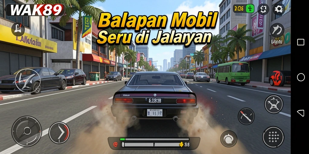 Tampilan gameplay Racing yang menegangkan dari WAK89.
